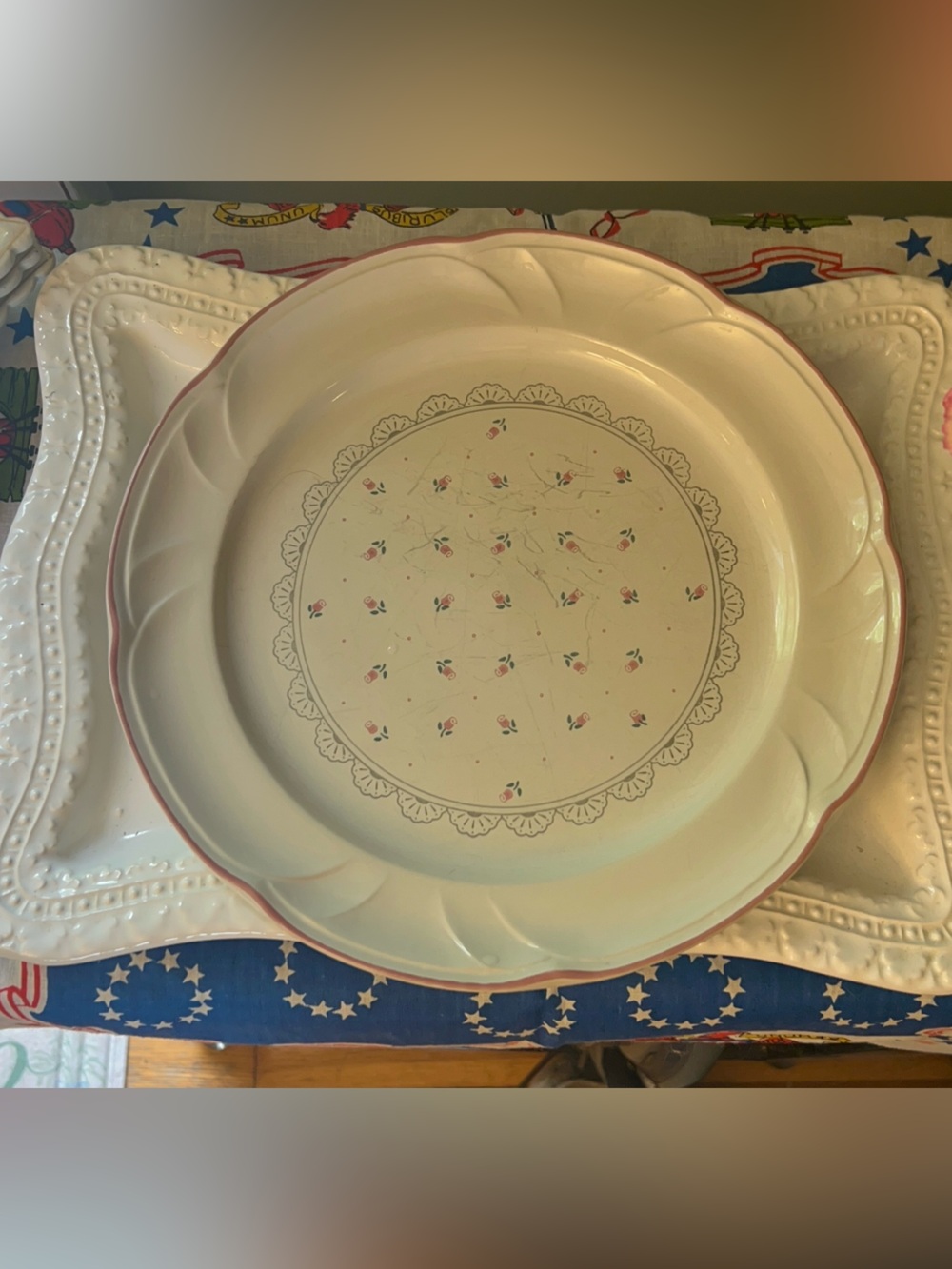 Cottage Core 1988 Victoriana pattern dinner plate by CHD Japan